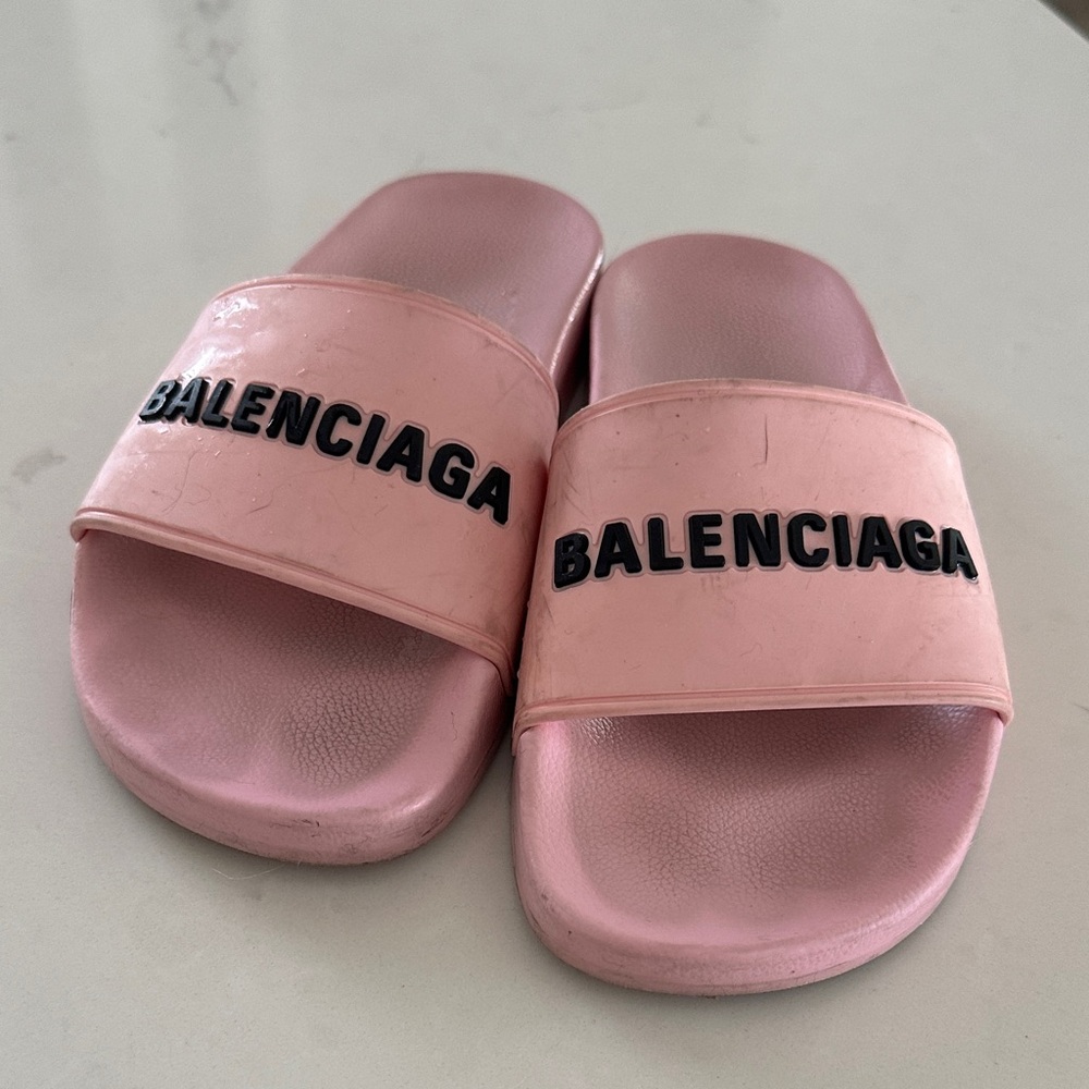 Balenciaga Light Pink Slide Sandals